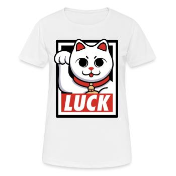 Chat de chance - T-shirt respirant Femme - blanc - Devant - AI Model Female 172 dark (172cm)