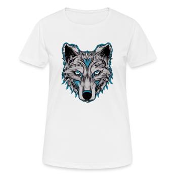Loup nordique aux yeux bleus - T-shirt respirant Femme - blanc - Devant - AI Model Female 172 dark (172cm)