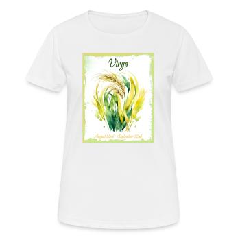 Signes du zodiaque à l’aquarelle : Vierge la moissonneur - T-shirt respirant Femme - blanc - Devant - AI Model Female 172 dark (172cm)