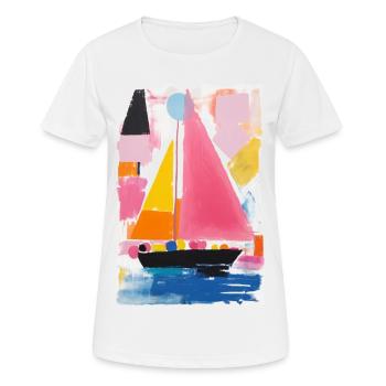 Artistic Sailboat - Women's Breathable T-Shirt - white - Front - AI Model Female 172 dark (172cm)