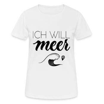 Ich will Meer! - Frauen T-Shirt atmungsaktiv - Weiß - Vorne - AI Model Female 172 dark (172cm)