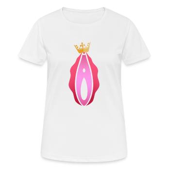 Vagina Queen Krone - Frauen T-Shirt atmungsaktiv - Weiß - Vorne - AI Model Female 172 dark (172cm)