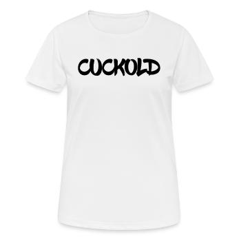 Cocu | Cocu, Femme Chaude, Relation Ouverte - T-shirt respirant Femme - blanc - Devant - AI Model Female 172 dark (172cm)