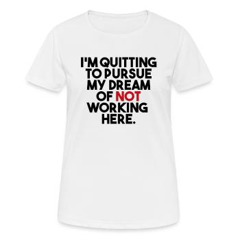 Changement d'emploi, préavis, adieu, pension, collègues - T-shirt respirant Femme - blanc - Devant - AI Model Female 172 dark (172cm)