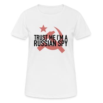 Croyez-moi, je suis un espion russe | Russie USA espion - T-shirt respirant Femme - blanc - Devant - AI Model Female 172 dark (172cm)