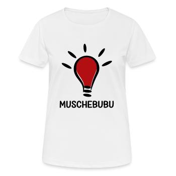 Muschebubu | Sachsen, sächsisch, Sachse, Ossi - Frauen T-Shirt atmungsaktiv - Weiß - Vorne - AI Model Female 172 dark (172cm)