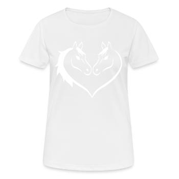 Pour équitation Naissance Chevaux Filles Cheval - T-shirt respirant Femme - blanc - Devant - AI Model Female 172 dark (172cm)
