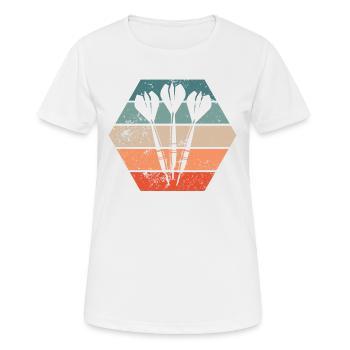 Fléchettes Fléchettes Rétro - T-shirt respirant Femme - blanc - Devant - AI Model Female 172 dark (172cm)