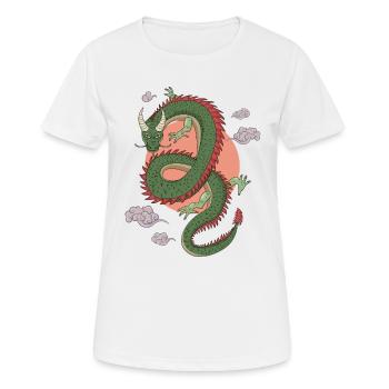 Chinesischer Drache - Frauen T-Shirt atmungsaktiv - Weiß - Vorne - AI Model Female 172 dark (172cm)