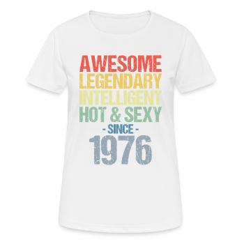Born 1976 Born 1976 Birthday - Women's Breathable T-Shirt - white - Front - AI Model Female 172 dark (172cm)