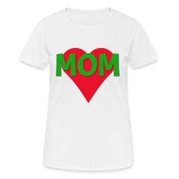 Mom with heart - Women's Breathable T-Shirt - white - Front - AI Model Female 172 dark (172cm)