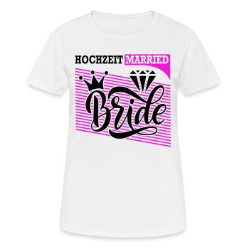 Hochzeit Married Braut Bride Ring Ehefrau Diamant - Frauen T-Shirt atmungsaktiv - Weiß - Vorne - AI Model Female 172 dark (172cm)