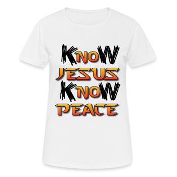 Jésus, Jésus, Jésus chrétien chrétien chrétien chrétien - T-shirt respirant Femme - blanc - Devant - AI Model Female 172 dark (172cm)