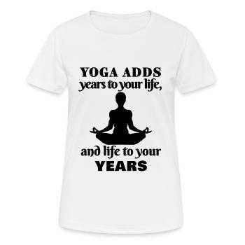 Yoga, Yoga, Yoga, Yoga, Yoga, Yoga, Yoga, Yoga - Women's Breathable T-Shirt - white - Front - AI Model Female 172 dark (172cm)