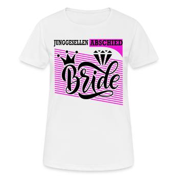 Junggesellenabschied Braut Bride Ring Krone - Frauen T-Shirt atmungsaktiv - Weiß - Vorne - AI Model Female 172 dark (172cm)