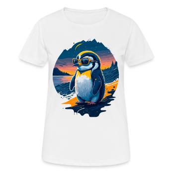 Niedlicher Pinguin - Frauen T-Shirt atmungsaktiv - Weiß - Vorne - AI Model Female 172 dark (172cm)