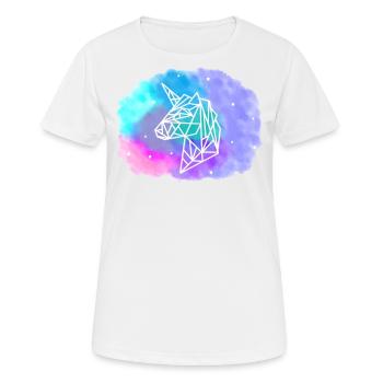 Geometric Unicorn - T-shirt respirant Femme - blanc - Devant - AI Model Female 172 dark (172cm)