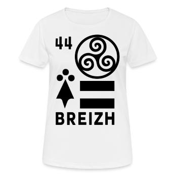 Loire-Atlantique 44 - T-shirt respirant Femme - blanc - Devant - AI Model Female 172 dark (172cm)