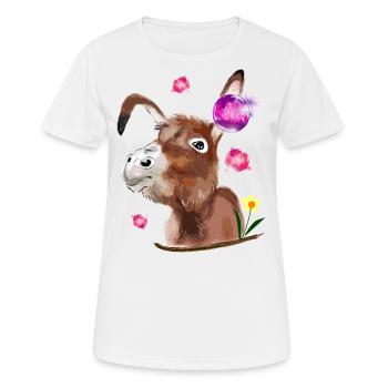 Âne - T-shirt respirant Femme - blanc - Devant - AI Model Female 172 dark (172cm)