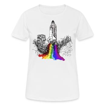 Navette spatiale Spaceship Rocket Astronaut Mission - T-shirt respirant Femme - blanc - Devant - AI Model Female 172 dark (172cm)