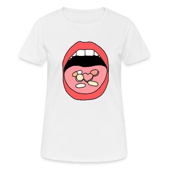 Essen Sie Pillen - Frauen T-Shirt atmungsaktiv - Weiß - Vorne - AI Model Female 172 dark (172cm)