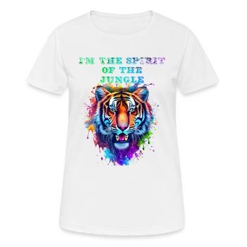 Ich bin der Geist des Dschungels - Frauen T-Shirt atmungsaktiv - Weiß - Vorne - AI Model Female 172 dark (172cm)