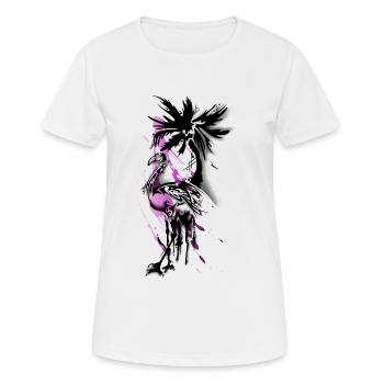 Flamingo street art style black - Women's Breathable T-Shirt - white - Front - AI Model Female 172 dark (172cm)