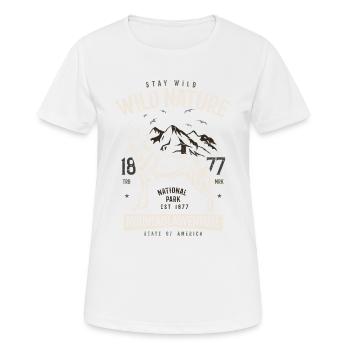 Wild nature howling wolf in the mountains adventure - Women's Breathable T-Shirt - white - Front - AI Model Female 172 dark (172cm)