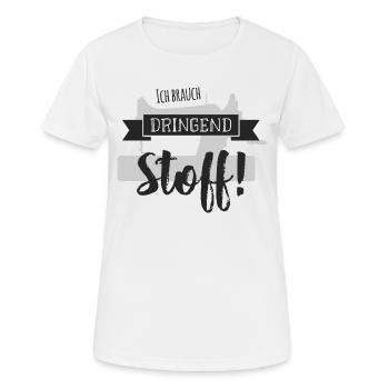 Nähen Nähmaschine Stoff - Frauen T-Shirt atmungsaktiv - Weiß - Vorne - AI Model Female 172 dark (172cm)