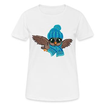 Hibou des Glaces Engelures Automne Hiver - T-shirt respirant Femme - blanc - Devant - AI Model Female 172 dark (172cm)