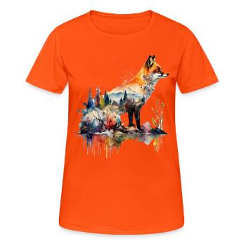 Fuchs Tierliebhaber Tierisch Tier Geschenkidee - Frauen T-Shirt atmungsaktiv - Neonorange - Vorne - AI Model Female 172 dark (172cm)