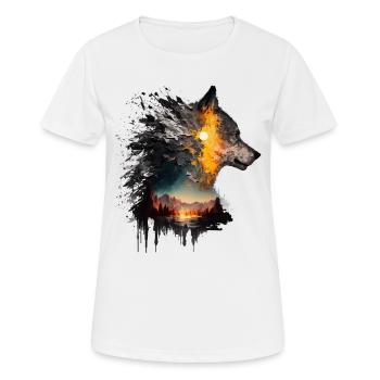 Wolf Gift Howling Wolves Animal Animal Motif Hunting - Women's Breathable T-Shirt - white - Front - AI Model Female 172 dark (172cm)
