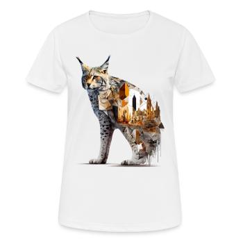 Luchs Kunst Kunstwerk Luchse Tier Geschenk - Frauen T-Shirt atmungsaktiv - Weiß - Vorne - AI Model Female 172 dark (172cm)