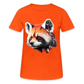Roter Panda Geschenk Pandabär Kunst Tier Zoo Motiv - Frauen T-Shirt atmungsaktiv - Neonorange - Vorne - AI Model Female 172 dark (172cm)