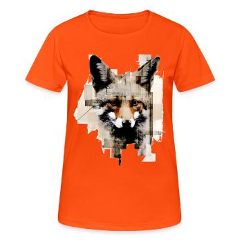 Fuchs Tierliebhaber Geschenk Wildtier Tier Motiv - Frauen T-Shirt atmungsaktiv - Neonorange - Vorne - AI Model Female 172 dark (172cm)