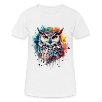 Eule Nachtvogel Vogel Tier Geschenk Kunst - Frauen T-Shirt atmungsaktiv - Weiß - Vorne - AI Model Female 172 dark (172cm)