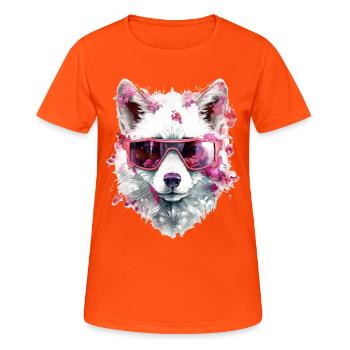 Fuchs Tierliebhaber Geschenk Wildtier Tier Motiv - Frauen T-Shirt atmungsaktiv - Neonorange - Vorne - AI Model Female 172 dark (172cm)