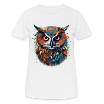 Eule Nachtvogel Vogel Tier Geschenk Kunst - Frauen T-Shirt atmungsaktiv - Weiß - Vorne - AI Model Female 172 dark (172cm)