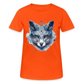 Fuchs Tierliebhaber Geschenk Wildtier Tier Motiv - Frauen T-Shirt atmungsaktiv - Neonorange - Vorne - AI Model Female 172 dark (172cm)