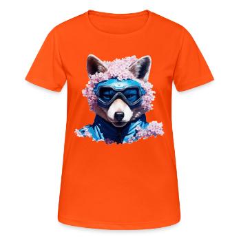 Fuchs Tierliebhaber Geschenk Wildtier Tier Motiv - Frauen T-Shirt atmungsaktiv - Neonorange - Vorne - AI Model Female 172 dark (172cm)