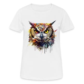 Eule Nachtvogel Vogel Tier Geschenk Kunst - Frauen T-Shirt atmungsaktiv - Weiß - Vorne - AI Model Female 172 dark (172cm)