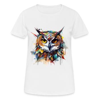 Eule Nachtvogel Vogel Tier Geschenk Kunst - Frauen T-Shirt atmungsaktiv - Weiß - Vorne - AI Model Female 172 dark (172cm)
