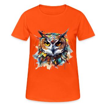Hibou Nuit Oiseau Oiseau Animal Cadeau Art - T-shirt respirant Femme - orange néon - Devant - AI Model Female 172 dark (172cm)