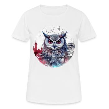 Eule Nachtvogel Vogel Tier Geschenk Kunst - Frauen T-Shirt atmungsaktiv - Weiß - Vorne - AI Model Female 172 dark (172cm)