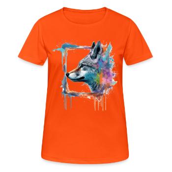 Fuchs Tierliebhaber Geschenk Wildtier Tier Motiv - Frauen T-Shirt atmungsaktiv - Neonorange - Vorne - AI Model Female 172 dark (172cm)