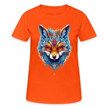 Fuchs Tierliebhaber Geschenk Wildtier Tier Motiv - Frauen T-Shirt atmungsaktiv - Neonorange - Vorne - AI Model Female 172 dark (172cm)