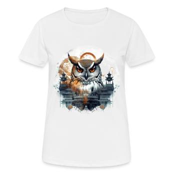 Eule Nachtvogel Vogel Tier Geschenk Kunst - Frauen T-Shirt atmungsaktiv - Weiß - Vorne - AI Model Female 172 dark (172cm)