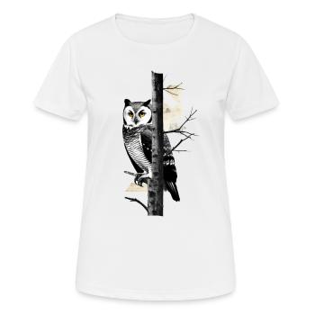 Eule Nachtvogel Vogel Tier Geschenk - Frauen T-Shirt atmungsaktiv - Weiß - Vorne - AI Model Female 172 dark (172cm)