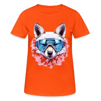 Fuchs Tierliebhaber Geschenk Wildtier Tier Motiv - Frauen T-Shirt atmungsaktiv - Neonorange - Vorne - AI Model Female 172 dark (172cm)