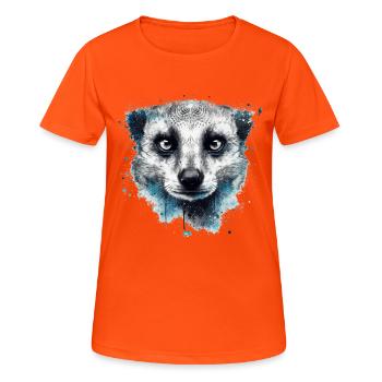 Erdmännchen Geschenk Tier Tiermotiv - Frauen T-Shirt atmungsaktiv - Neonorange - Vorne - AI Model Female 172 dark (172cm)
